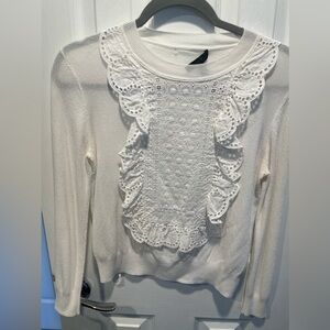 J crew white sweater / blouse -‎ xs -